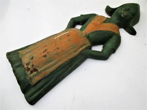 VINTAGE CAST IRON DUTCH GIRL DOOR STOPPER