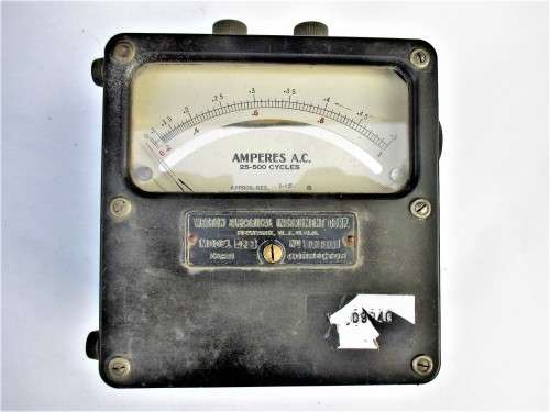 VINTAGE WESTON ELECTRICAL AMPERES METER