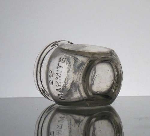 RARE CLEAR GLASS 2oz MARMITE BOTTLE
