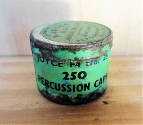VINTAGE PERCUSSION CAPS F. JOYCE TIN (BLACK POWDER)