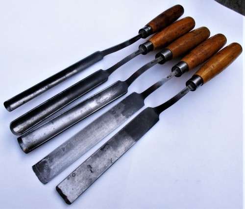 LARGE SHEFIELD GOUGING PARING CHISELS