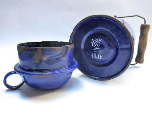 VINTAGE ENAMEL BILLY CAN