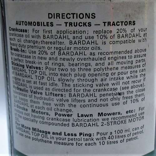BARDAHL OIL TIN