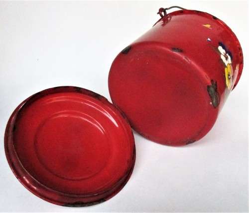 RED ENAMEL CONTAINER