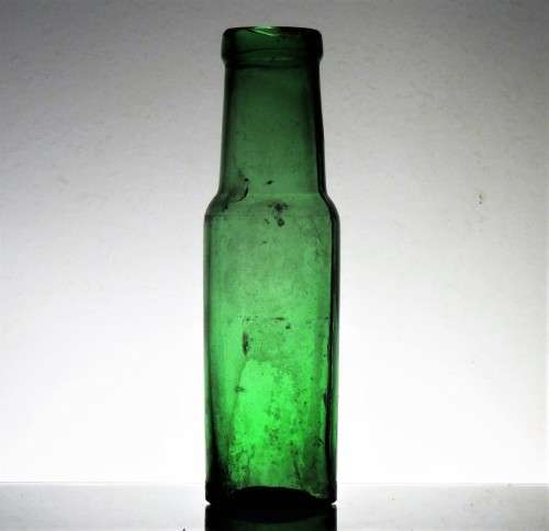 GREEN ANTIQUE FOOD BOTTLE