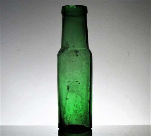 GREEN ANTIQUE FOOD BOTTLE