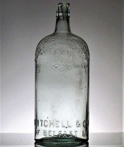 LARGE OLD IRISH WHISKY IMPERRIAL QUART BOTTLE