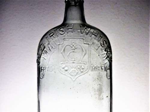 LARGE OLD IRISH WHISKY IMPERRIAL QUART BOTTLE