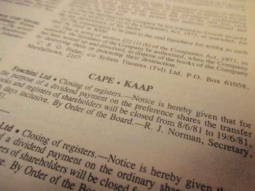 GOVERMENT GAZETTE APR 1981
