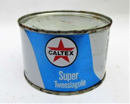CALTEX SUPER TWEESLAGOLIE OIL TIN