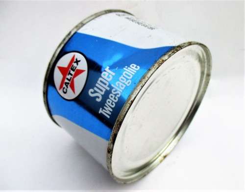 CALTEX SUPER TWEESLAGOLIE OIL TIN