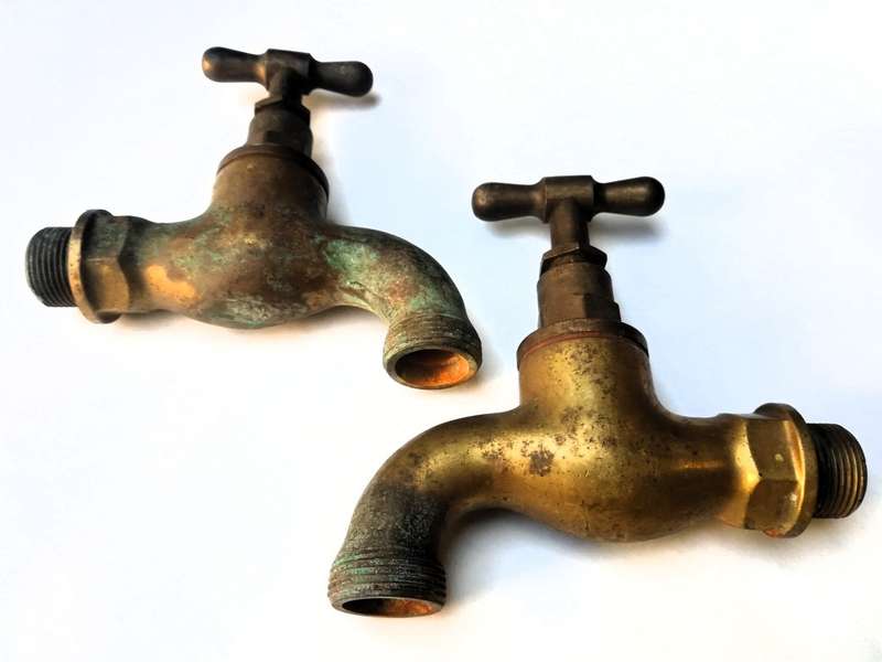 LARGE VINTAGE BRASS TAPS