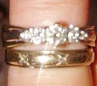 wedding set 9kt yellow and white gold SI2/J 2.5 ct natural diamond