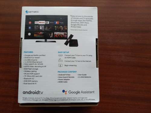 Ematic AGT419 4K (UltraHD) Quad Core Android TV Box (Google and Netflix Certified)