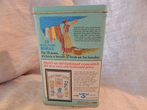 Vintage Borax 20 Mule Team Tin Bristolware