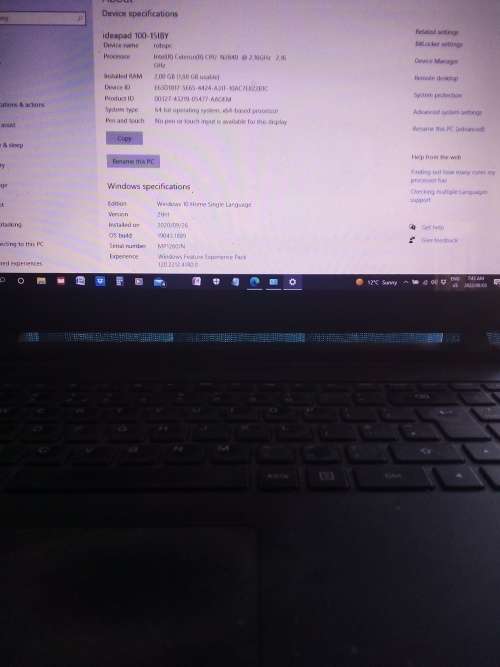 Laptop Computer , Lenovo Ideapad 100