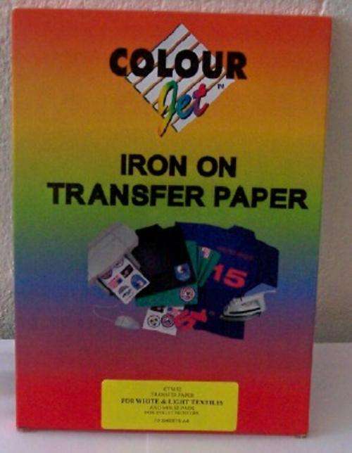 Iron on transfer paper for white and light textiles /Ink Jet