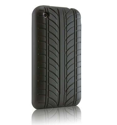 Car Tyre Pattern Silicone case for iPhone 3G & 3GS (Black)
