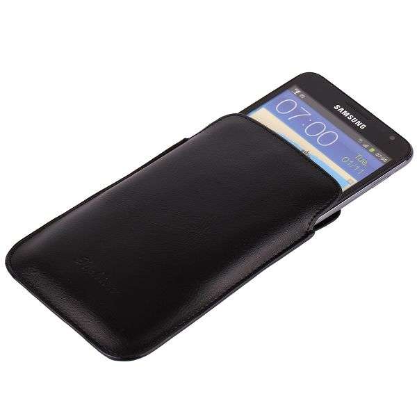 PU Leather Pocket For Samsung Galaxy Note N7000 i9220 (Black)