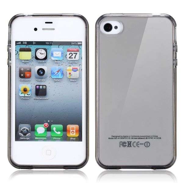 Translucent TPU Gel Case for iPhone 4/4s (Grey)