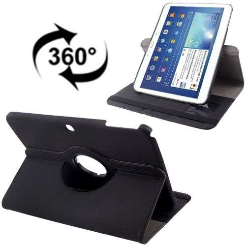 360 Rotating Flip Stand Case for Samsung Galaxy Tab 3 10.1 P5200 (Black)