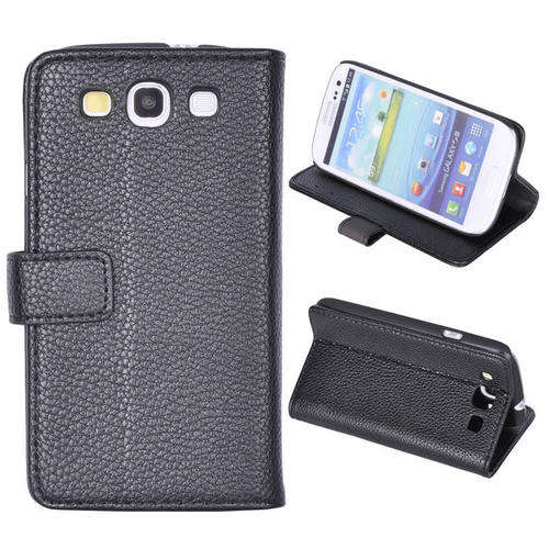 Wallet Stand Case for Samsung Galaxy S3 i9300 (Black)+ FREE SCREEN GUARD