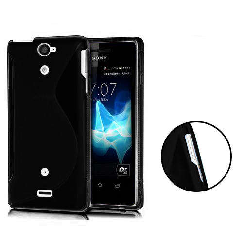 S Line Tpu Case for Sony Xperia V LT25i (Black)