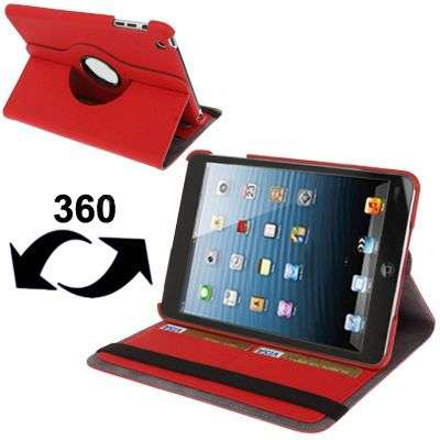 360 Degree Rotating Case for iPad Mini (Red)