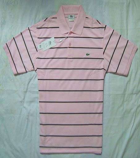 STRIPED LACOSTE POLO (SIZE 6 EXTRA LARGE PINK)