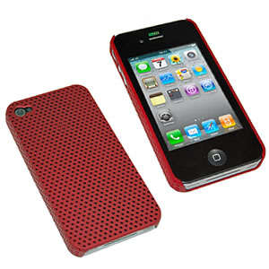 IPHONE 4 HARD PLASTIC MESH CASE (RED)