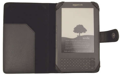 KINDLE 3 LEATHER CASE (BLACK) - IN STOCK READY TO SHIP