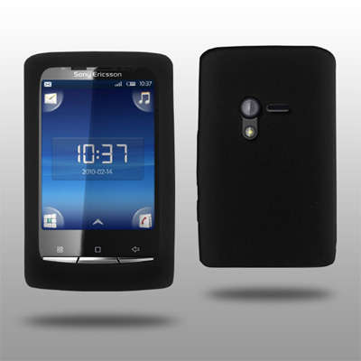 Silicone Cover for Sony Ericsson X10 Mini (Black)