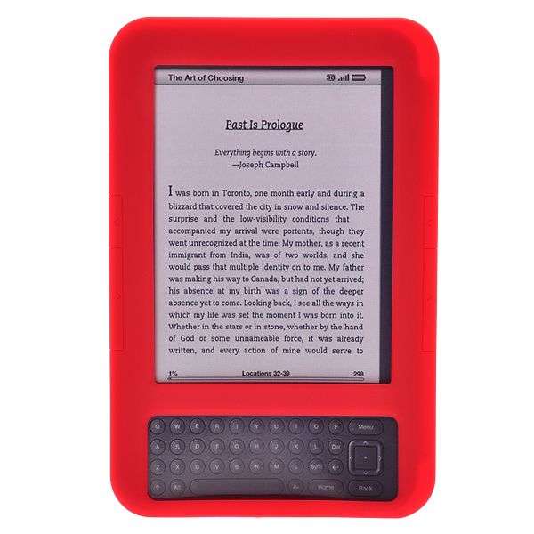 Red Silicone Case For Amazon Kindle 3