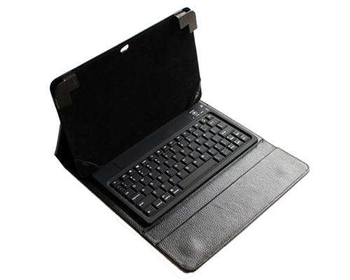 Bluetooth Keyboard with Folding PU Leather Case for Samsung P7500/P7510 (Black)