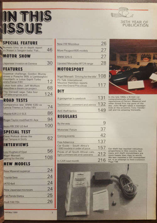 CAR Magazine May 1990