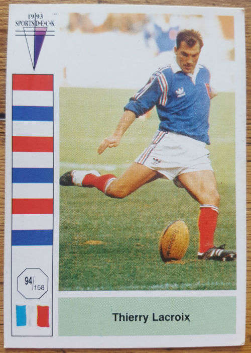 1992/93 Springboks vs France Trading Card - Thierry Lacroix (France)