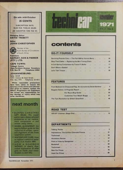 Technicar Magazine November 1971