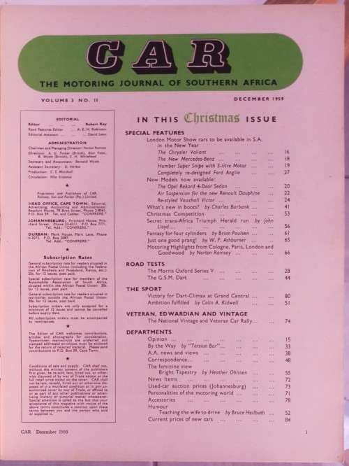 CAR Magazine December 1959