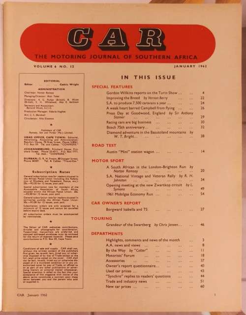 CAR Magazine January 1962