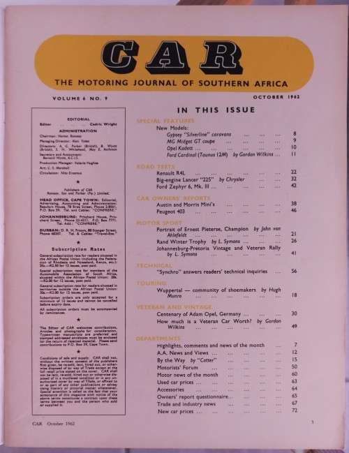CAR Magazine October 1962