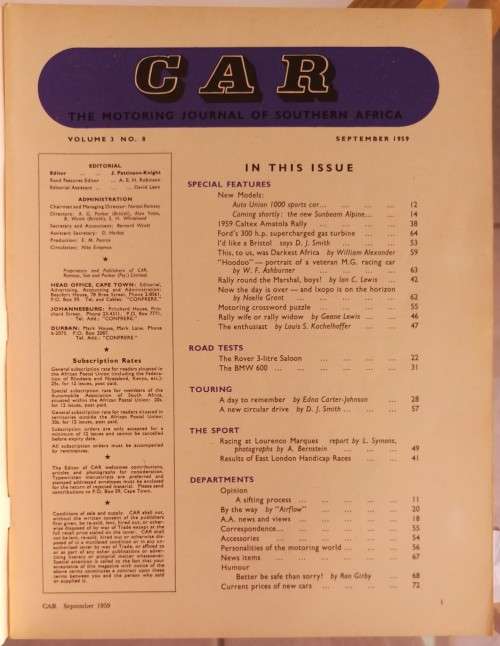 CAR Magazine September 1959