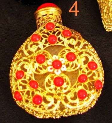 4 Perfume Bottles! Ornate Designs!