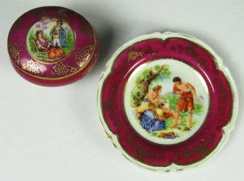 LIMOGES:  Lovely Little Plate and Ceramic Trinket Box!