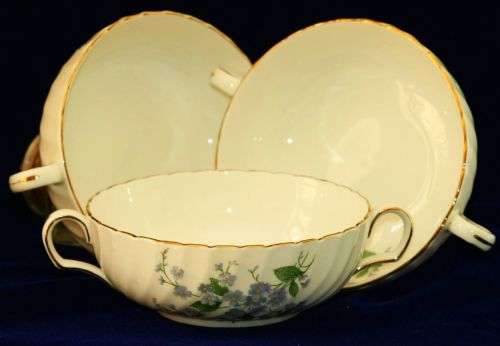 3 Royal Adderly Soup Bowls! Exquisite!