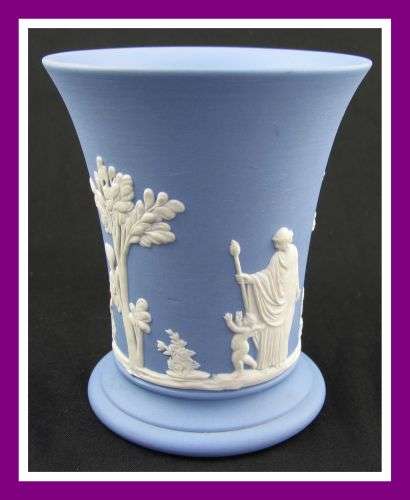 A Wedgwood Blue and White Jasper Vase! Gorgeous!
