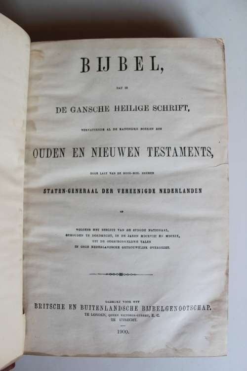 1900 Bijbel Staten-Generaal Bybel Bible