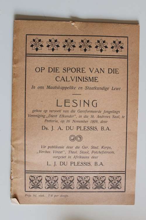 1916 - Op die spore van die Calvinisme - Du Plessis