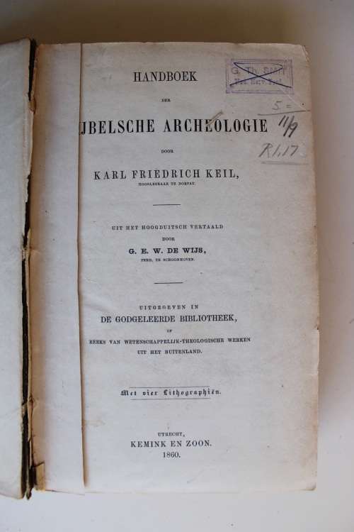 1860 Handboek der Bijbelsche Archeologie - Keil