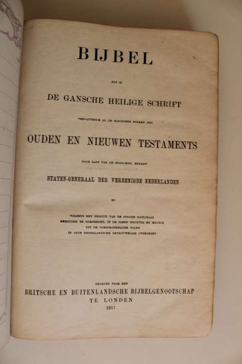 1917 Staten Generaal Bijbel in baie mooi toestand - Bybel Bible