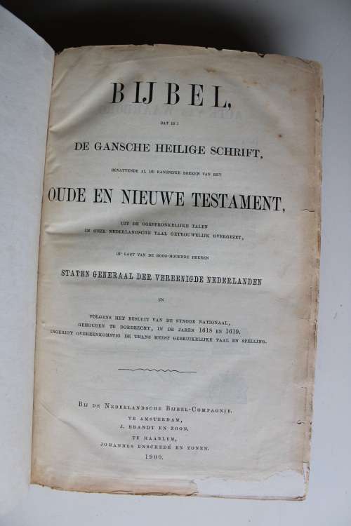 1900 Staten Generaal Bijbel in baie mooi toestand - Bybel Bible